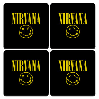 Nirvana, ΣΕΤ 4 Σουβέρ ξύλινα τετράγωνα (9cm)