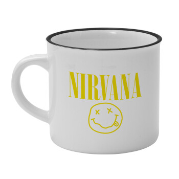Nirvana, Κούπα κεραμική vintage Λευκή/Μαύρη 230ml