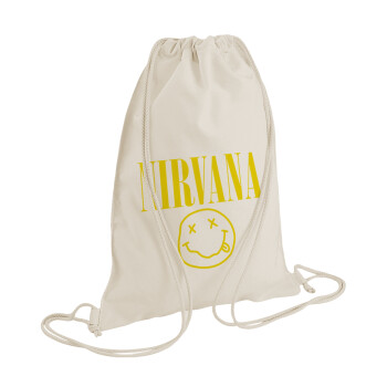 Nirvana, Backpack bag GYMBAG natural (28x40cm)