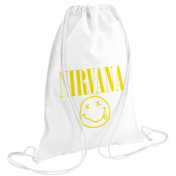 Nirvana, Backpack pouch GYMBAG white (28x40cm)