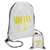 Nirvana, Τσάντα πουγκί με μαύρα κορδόνια 45χ35cm (1 τεμάχιο)