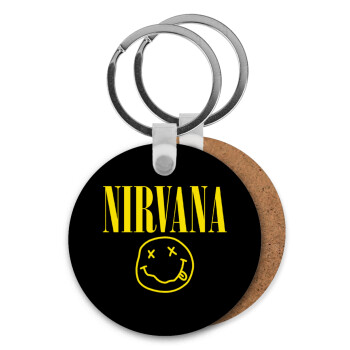 Nirvana, Μπρελόκ Ξύλινο στρογγυλό MDF Φ5cm