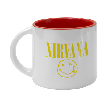 Nirvana, Κούπα κεραμική 400ml Λευκή/Κόκκινη