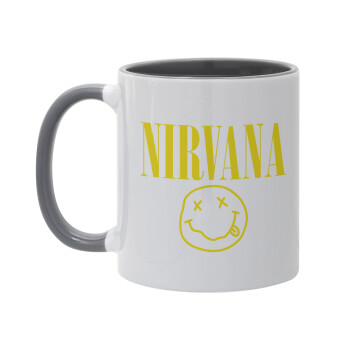 Nirvana, Κούπα χρωματιστή γκρι, κεραμική, 330ml