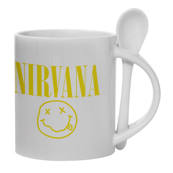 Nirvana, Κούπα, κεραμική με κουταλάκι, 330ml (1 τεμάχιο)