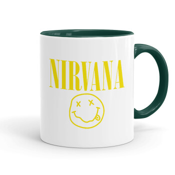 Nirvana, Κούπα χρωματιστή πράσινη, κεραμική, 330ml
