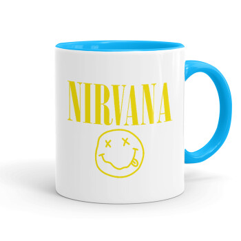 Nirvana, Mug colored light blue, ceramic, 330ml