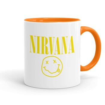 Nirvana, Κούπα χρωματιστή πορτοκαλί, κεραμική, 330ml