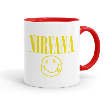 Nirvana, Κούπα χρωματιστή κόκκινη, κεραμική, 330ml