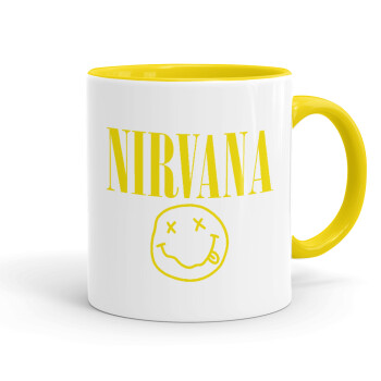 Nirvana, Κούπα χρωματιστή κίτρινη, κεραμική, 330ml