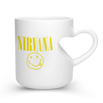 Nirvana, Κούπα καρδιά λευκή, κεραμική, 330ml