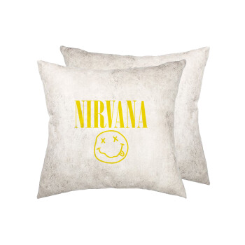 Nirvana, Μαξιλάρι καναπέ Δερματίνη Γκρι 40x40cm με γέμισμα