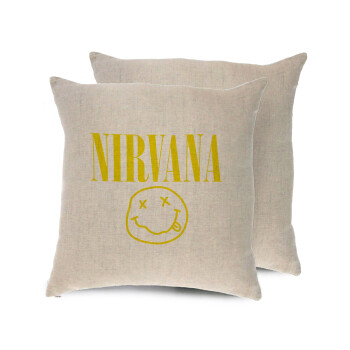 Nirvana, Μαξιλάρι καναπέ ΛΙΝΟ 40x40cm περιέχεται το  γέμισμα
