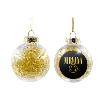 Nirvana, Χριστουγεννιάτικη μπάλα δένδρου διάφανη με χρυσό γέμισμα 8cm