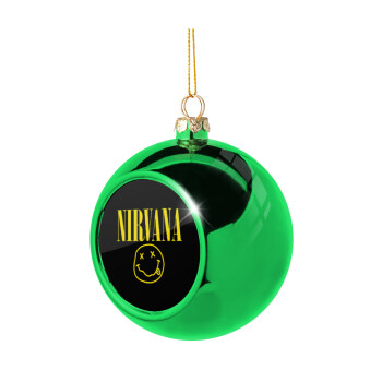 Nirvana, Green Christmas tree ornament ball 8cm