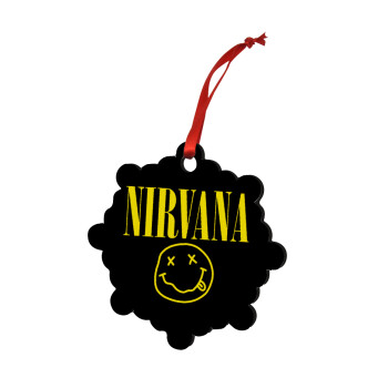 Nirvana, Christmas ornament snowflake wooden 7.5cm