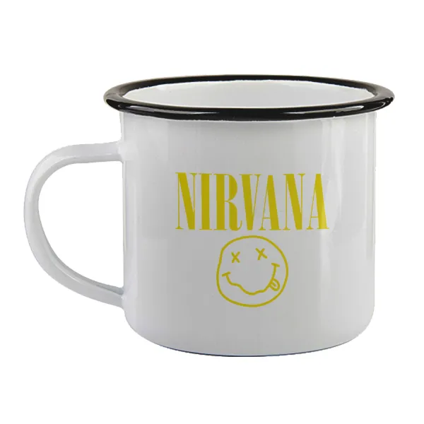 Nirvana — Enamel mug with black rim, 360ml