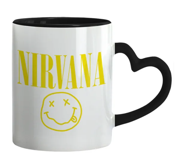 Nirvana — Mug heart black handle, ceramic, 330ml