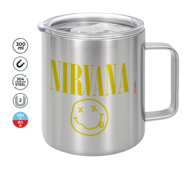 Nirvana — Double-walled stainless steel mug 300ml with temperature-retaining lid