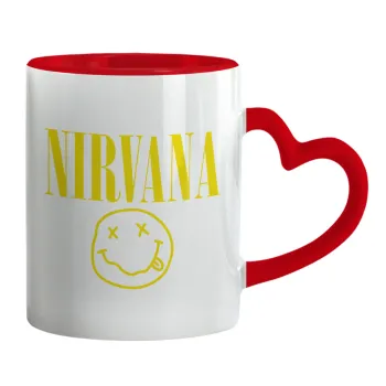 Nirvana, Mug heart red handle, ceramic, 330ml