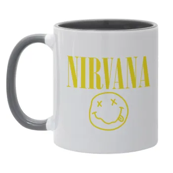 Nirvana, Κούπα χρωματιστή γκρι, κεραμική, 330ml