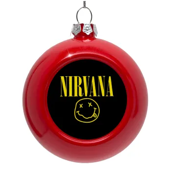 Nirvana, Red Christmas tree ornament bauble 8cm