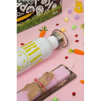 Nirvana, Πασχαλινή Λαμπάδα με παγούρι μεταλλικό (620ml, stainless steel) & κερί αρωματικό πλακέ (30cm) (ΡΟΖ)