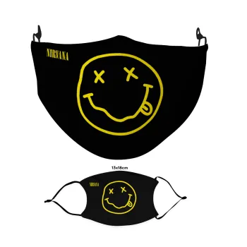 Nirvana, Μάσκα υφασμάτινη Ενηλίκων πολλαπλών στρώσεων με υποδοχή φίλτρου