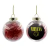Transparent Christmas tree ball ornament with red filling 8cm