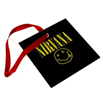 Nirvana, Christmas ornament, glass square ornament 9x9cm