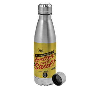 Better Call Saul, Metallic water bottle, stainless steel, 750ml