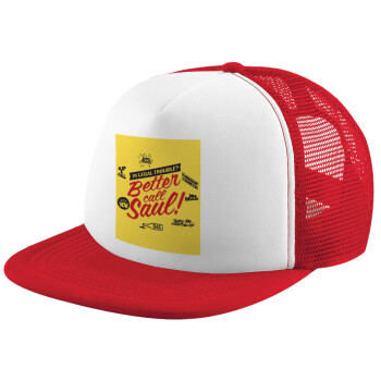 Better Call Saul, Καπέλο Ενηλίκων Soft Trucker με Δίχτυ Red/White (POLYESTER, ΕΝΗΛΙΚΩΝ, UNISEX, ONE SIZE)
