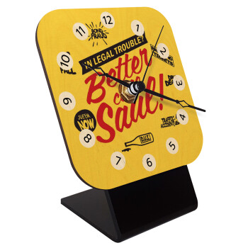 Better Call Saul, Quartz Table clock in natural wood (10cm)