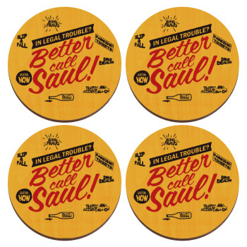 Better Call Saul, ΣΕΤ x4 Σουβέρ ξύλινα στρογγυλά plywood (9cm)