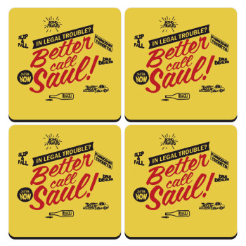 Better Call Saul, ΣΕΤ 4 Σουβέρ ξύλινα τετράγωνα (9cm)