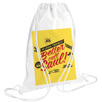 Better Call Saul, Backpack pouch GYMBAG white (28x40cm)