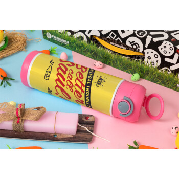 Better Call Saul, Easter candle, Childrens hot water bottle, stainless steel, with safety straw, PINK (500ml)