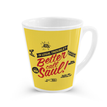 Better Call Saul, Κούπα κωνική Latte Λευκή, κεραμική, 300ml