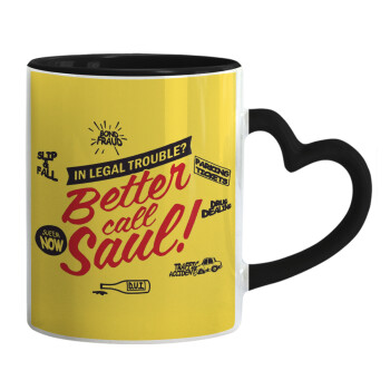 Better Call Saul, Mug heart black handle, ceramic, 330ml