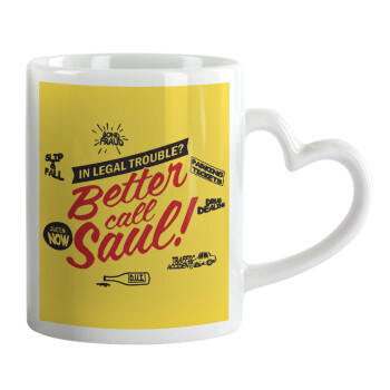 Better Call Saul, Mug heart handle, ceramic, 330ml