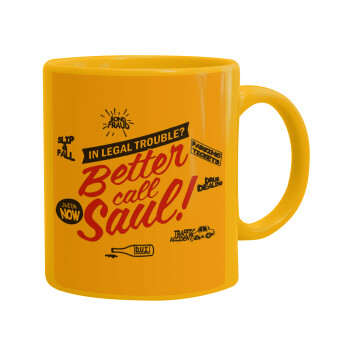 Better Call Saul, Ceramic coffee mug yellow, 330ml (1pcs)