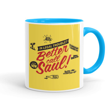 Better Call Saul, Mug colored light blue, ceramic, 330ml