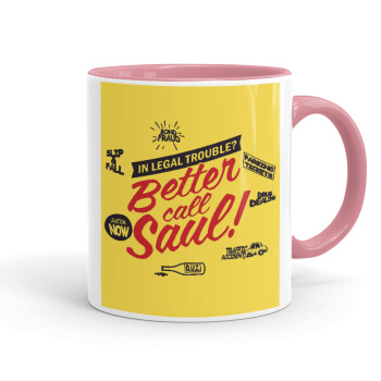 Better Call Saul, Κούπα χρωματιστή ροζ, κεραμική, 330ml