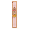 Easter Set, wooden keychain & scented flat Easter candle (30cm) (PINK)