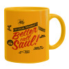 Ceramic coffee mug yellow, 330ml
