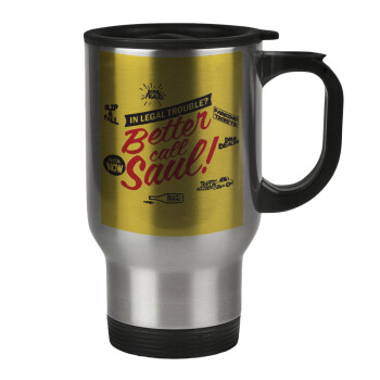 Better Call Saul, Stainless steel travel mug with lid, double wall 450ml