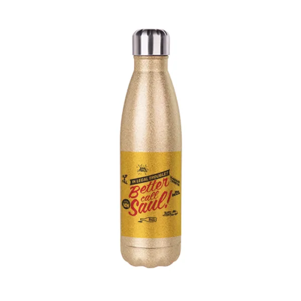 Better Call Saul — Glitter gold stainless steel thermos bottle, double-walled, 500ml