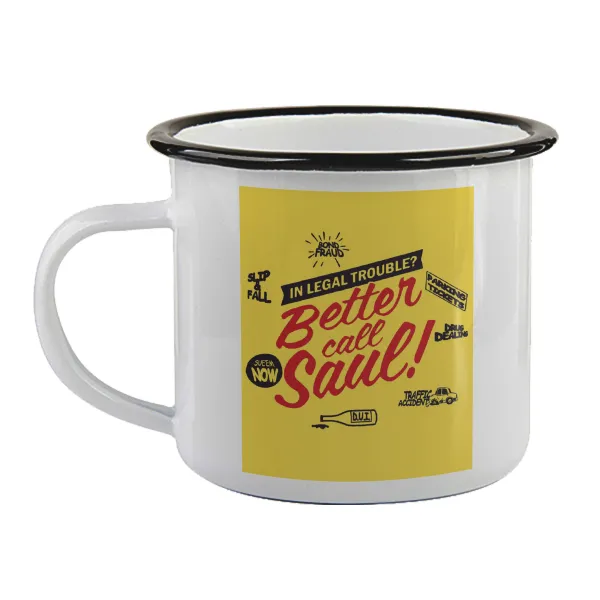 Better Call Saul — Enamel mug with black rim, 360ml