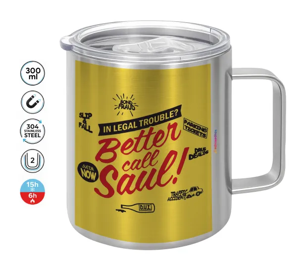 Better Call Saul — Double-walled stainless steel mug 300ml with temperature-retaining lid
