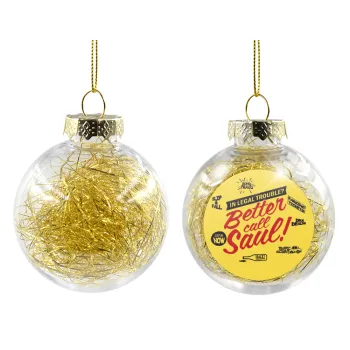 Better Call Saul, Transparent Christmas tree ball ornament with gold filling 8cm